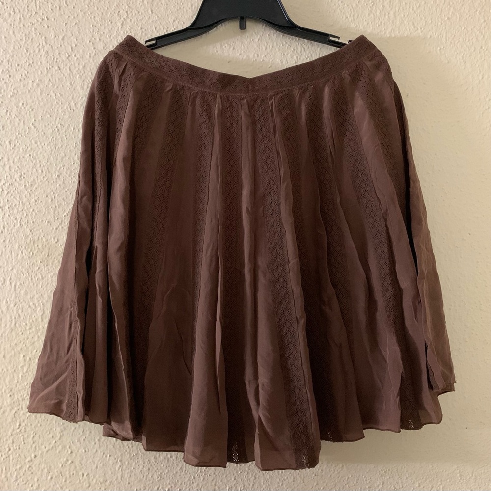 Intuitions Sillas/lace Brown skirt Women’s Size 10 Knee Lenght, Lining